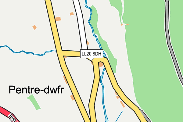 LL20 8DH map - OS OpenMap – Local (Ordnance Survey)
