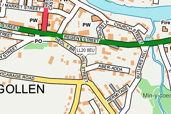 LL20 8EU map - OS OpenMap – Local (Ordnance Survey)