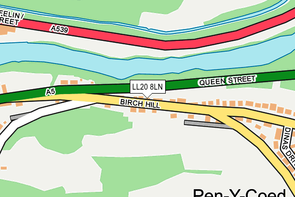 LL20 8LN map - OS OpenMap – Local (Ordnance Survey)