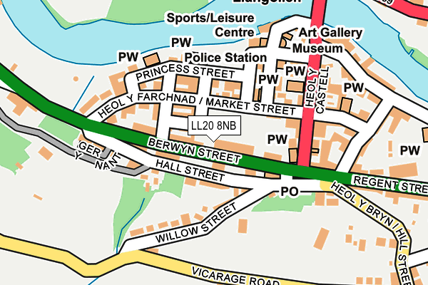 LL20 8NB map - OS OpenMap – Local (Ordnance Survey)