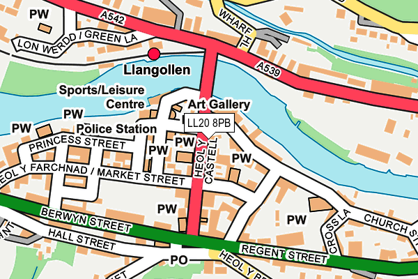 LL20 8PB map - OS OpenMap – Local (Ordnance Survey)