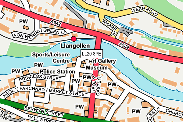 LL20 8PE map - OS OpenMap – Local (Ordnance Survey)