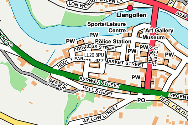 LL20 8PU map - OS OpenMap – Local (Ordnance Survey)