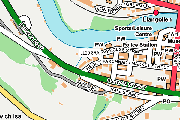 LL20 8RA map - OS OpenMap – Local (Ordnance Survey)