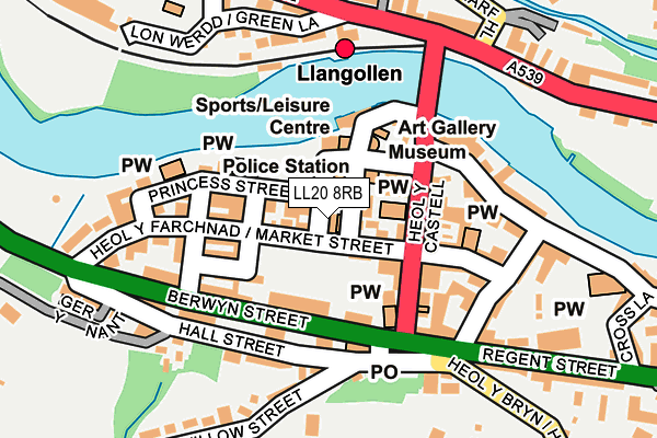 LL20 8RB map - OS OpenMap – Local (Ordnance Survey)