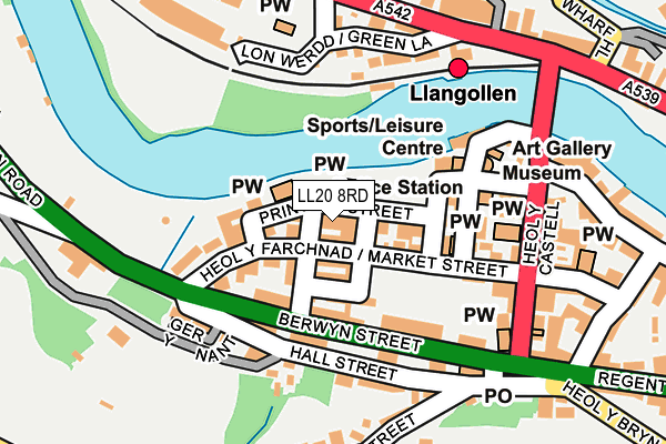 LL20 8RD map - OS OpenMap – Local (Ordnance Survey)