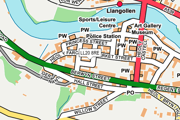 LL20 8RE map - OS OpenMap – Local (Ordnance Survey)