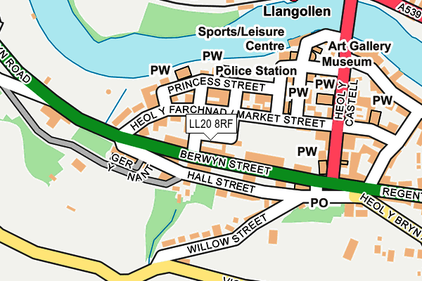 LL20 8RF map - OS OpenMap – Local (Ordnance Survey)