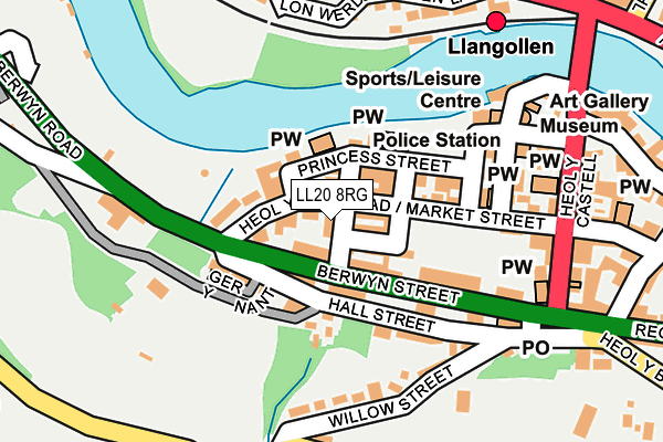 LL20 8RG map - OS OpenMap – Local (Ordnance Survey)