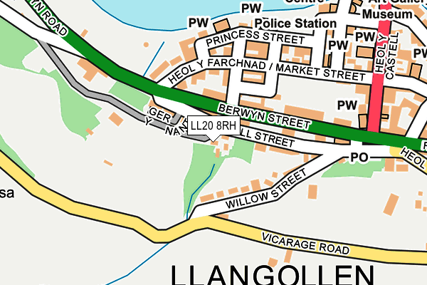 LL20 8RH map - OS OpenMap – Local (Ordnance Survey)