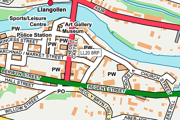 LL20 8RP map - OS OpenMap – Local (Ordnance Survey)