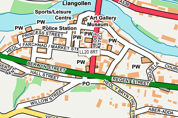 LL20 8RT map - OS OpenMap – Local (Ordnance Survey)