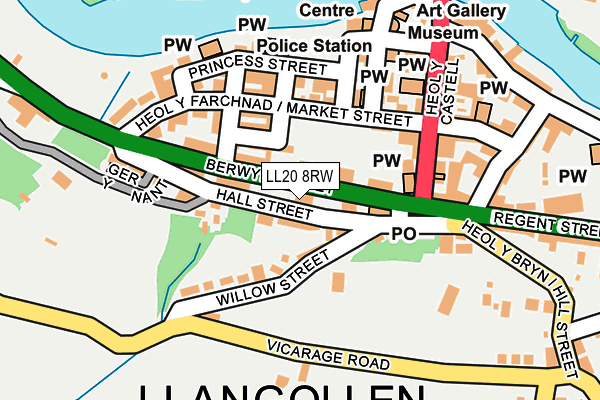 LL20 8RW map - OS OpenMap – Local (Ordnance Survey)
