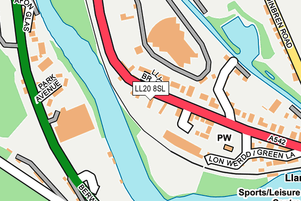 LL20 8SL map - OS OpenMap – Local (Ordnance Survey)