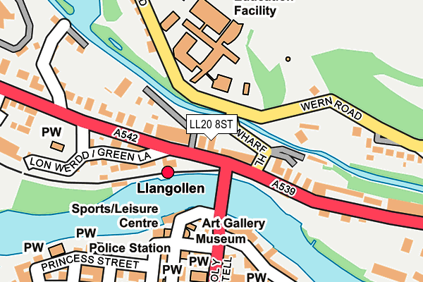 LL20 8ST map - OS OpenMap – Local (Ordnance Survey)