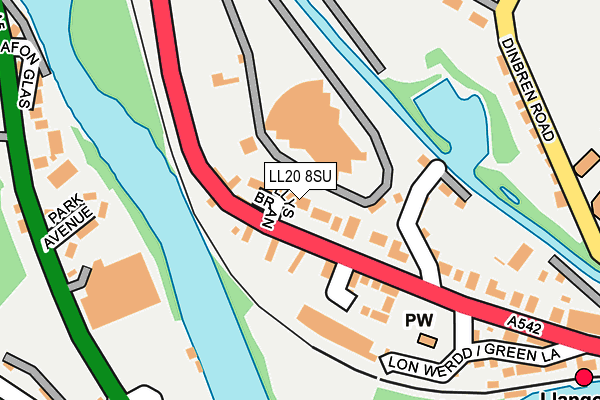 LL20 8SU map - OS OpenMap – Local (Ordnance Survey)