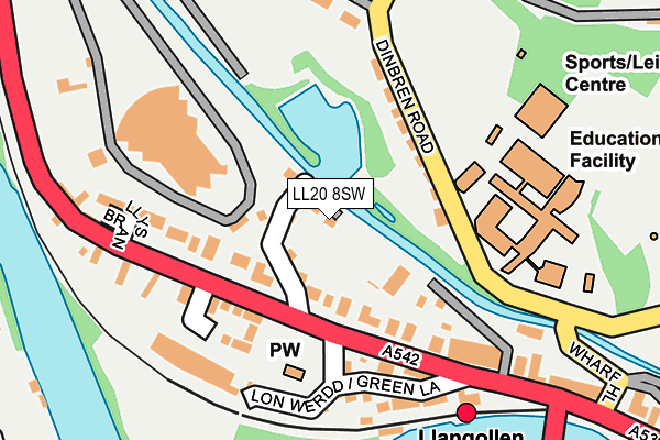 LL20 8SW map - OS OpenMap – Local (Ordnance Survey)