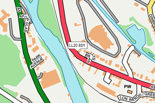 LL20 8SY map - OS OpenMap – Local (Ordnance Survey)