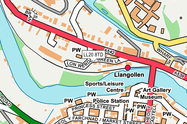 LL20 8TD map - OS OpenMap – Local (Ordnance Survey)