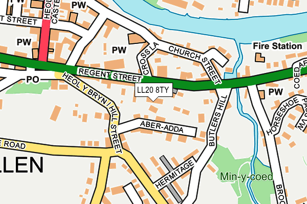 LL20 8TY map - OS OpenMap – Local (Ordnance Survey)