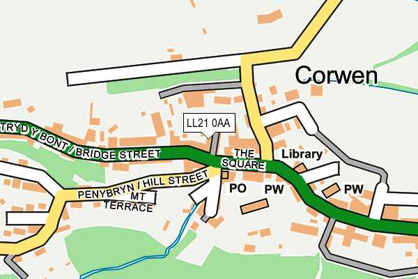 LL21 0AA map - OS OpenMap – Local (Ordnance Survey)