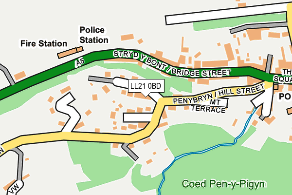 LL21 0BD map - OS OpenMap – Local (Ordnance Survey)