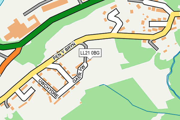 LL21 0BG map - OS OpenMap – Local (Ordnance Survey)