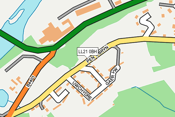 LL21 0BH map - OS OpenMap – Local (Ordnance Survey)