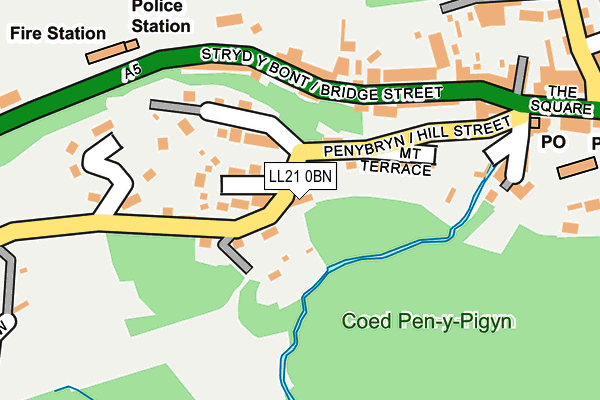 LL21 0BN map - OS OpenMap – Local (Ordnance Survey)