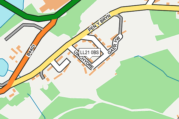 LL21 0BS map - OS OpenMap – Local (Ordnance Survey)