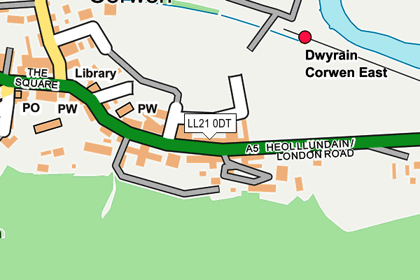 LL21 0DT map - OS OpenMap – Local (Ordnance Survey)