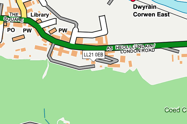 LL21 0EB map - OS OpenMap – Local (Ordnance Survey)