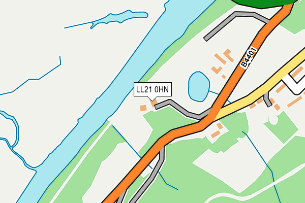 LL21 0HN map - OS OpenMap – Local (Ordnance Survey)