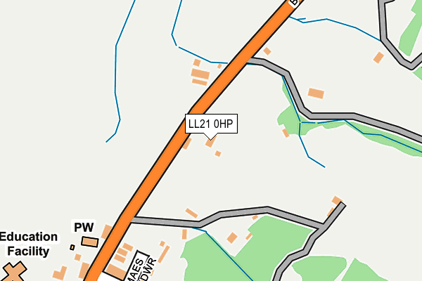 LL21 0HP map - OS OpenMap – Local (Ordnance Survey)