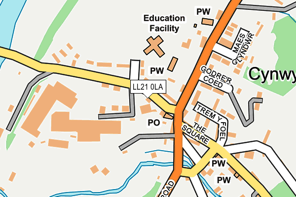 LL21 0LA map - OS OpenMap – Local (Ordnance Survey)