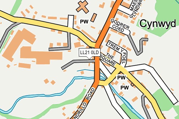 LL21 0LD map - OS OpenMap – Local (Ordnance Survey)