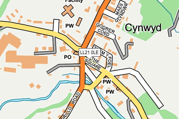 LL21 0LE map - OS OpenMap – Local (Ordnance Survey)