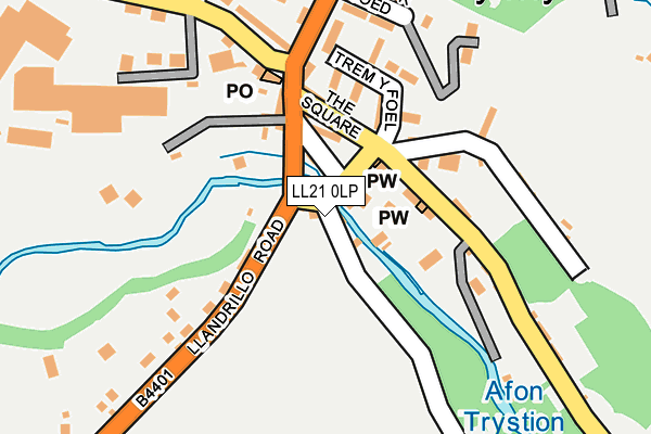 LL21 0LP map - OS OpenMap – Local (Ordnance Survey)