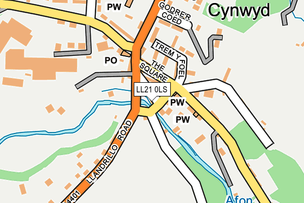 LL21 0LS map - OS OpenMap – Local (Ordnance Survey)