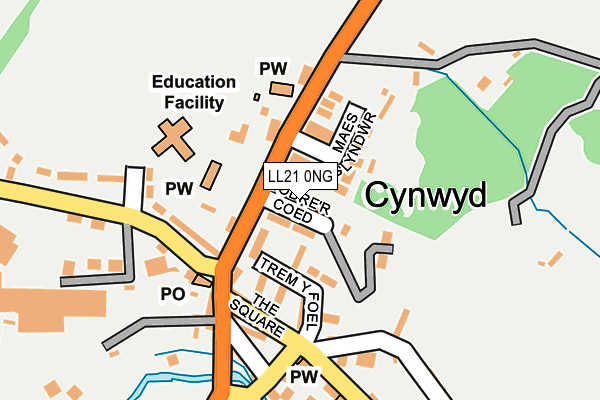 LL21 0NG map - OS OpenMap – Local (Ordnance Survey)