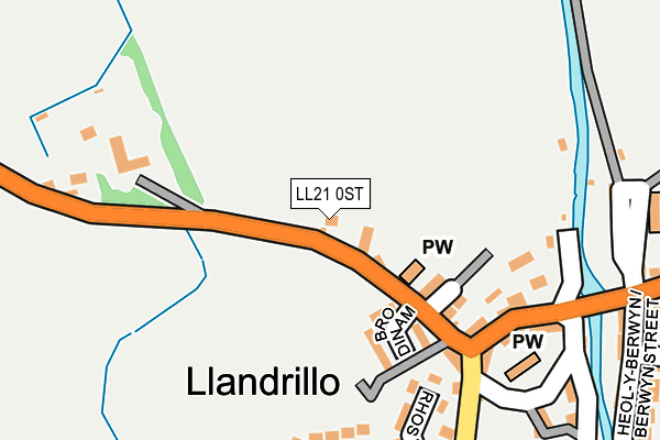 LL21 0ST map - OS OpenMap – Local (Ordnance Survey)