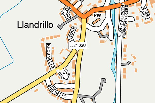 LL21 0SU map - OS OpenMap – Local (Ordnance Survey)