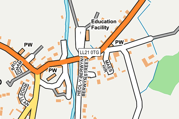 LL21 0TG map - OS OpenMap – Local (Ordnance Survey)