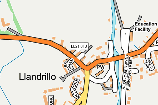 LL21 0TJ map - OS OpenMap – Local (Ordnance Survey)