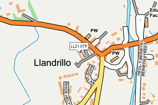 LL21 0TP map - OS OpenMap – Local (Ordnance Survey)
