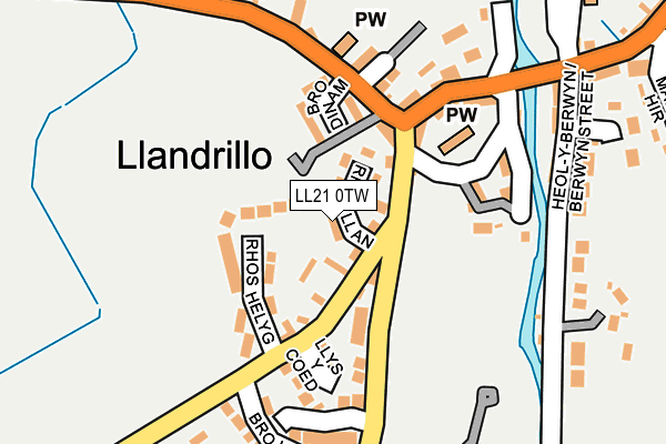 LL21 0TW map - OS OpenMap – Local (Ordnance Survey)