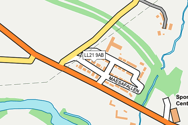 LL21 9AB map - OS OpenMap – Local (Ordnance Survey)