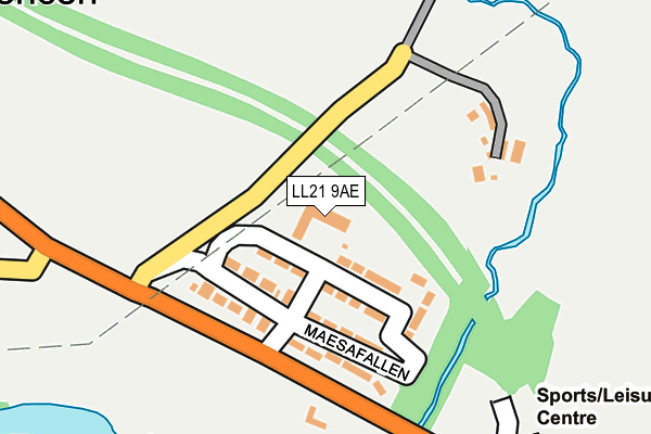 LL21 9AE map - OS OpenMap – Local (Ordnance Survey)