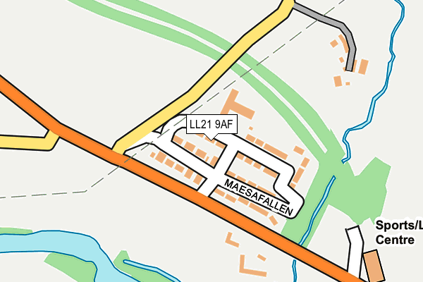 LL21 9AF map - OS OpenMap – Local (Ordnance Survey)