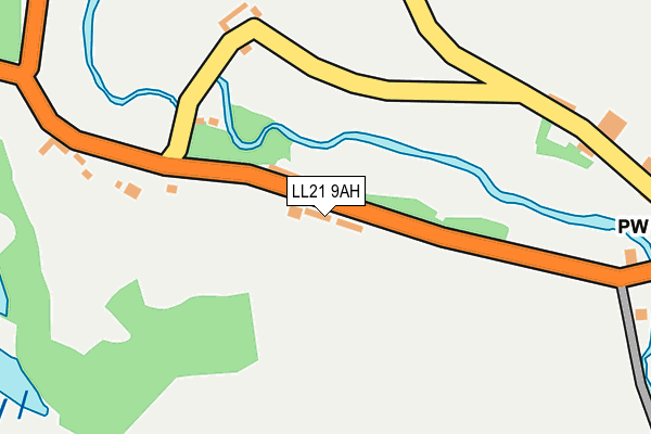 LL21 9AH map - OS OpenMap – Local (Ordnance Survey)